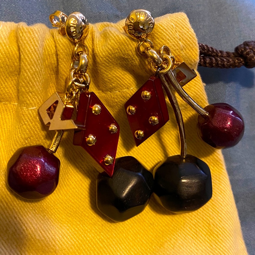 SOLD Louis Vuitton cherry earrings
